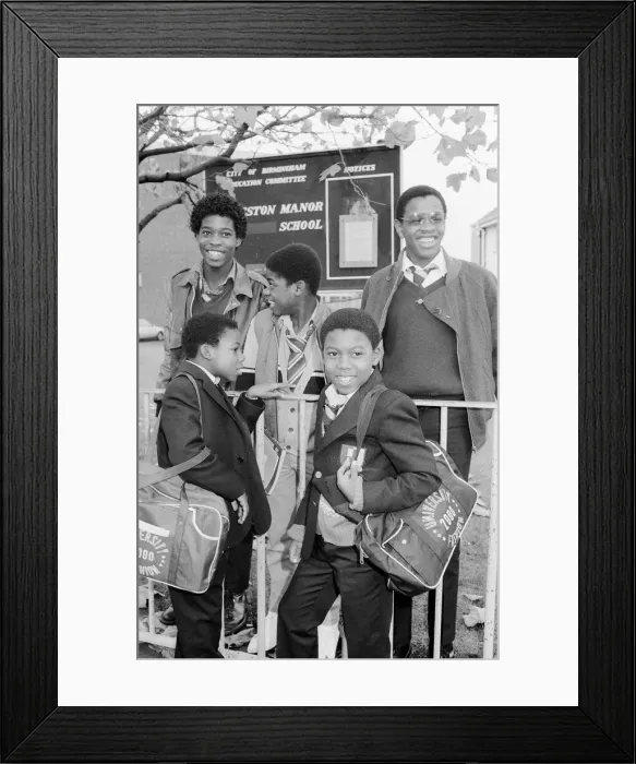 Framed Print : Musical Youth, British Jamaican pop / reggae group, return to school Framed Print : Musical Youth, British Jamaican pop / reggae group, return to school