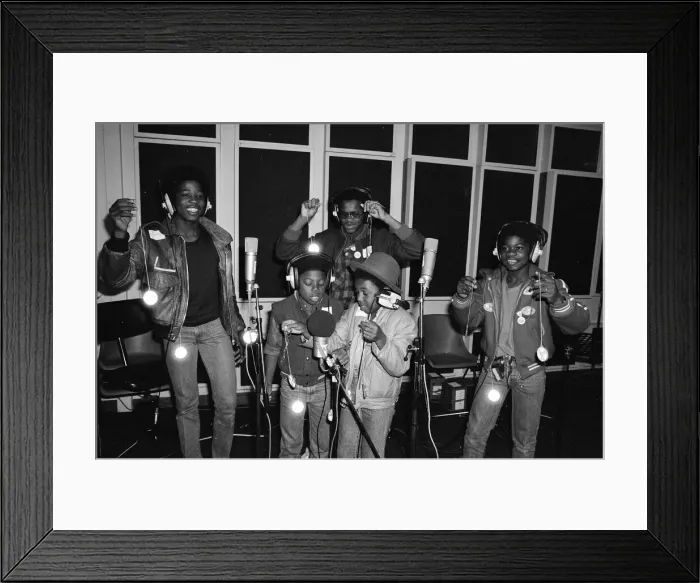 Framed Print : Musical Youth, British Jamaican pop / reggae group, at Capital Radio studios in London Framed Print : Musical Youth, British Jamaican pop / reggae group, at Capital Radio studios in London