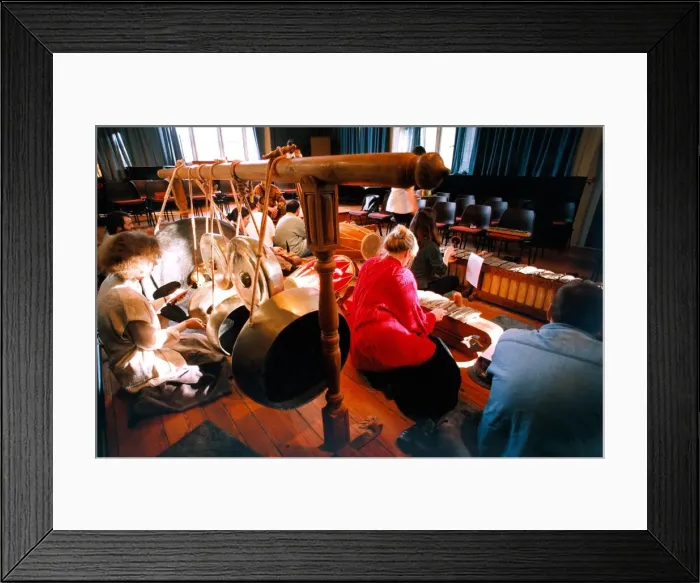 Framed Print : A touch of the orient at Durham Music School as the Gamelan workshop starts up in March