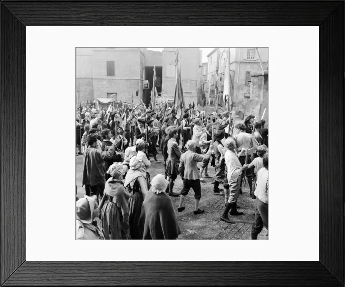 Framed Print : Filming of 1958 film A Tale of Two Cities by Charles Dickens Framed Print : Filming of 1958 film A Tale of Two Cities by Charles Dickens