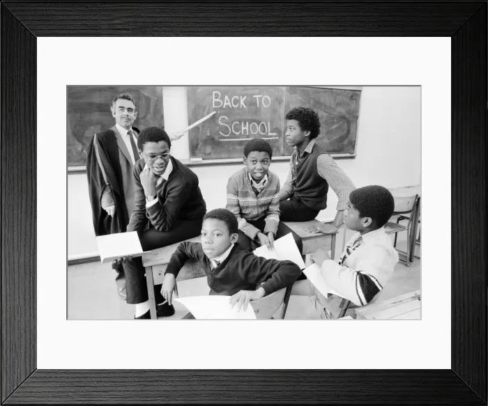 Framed Print : Musical Youth, British Jamaican pop / reggae group, return to school Framed Print : Musical Youth, British Jamaican pop / reggae group, return to school