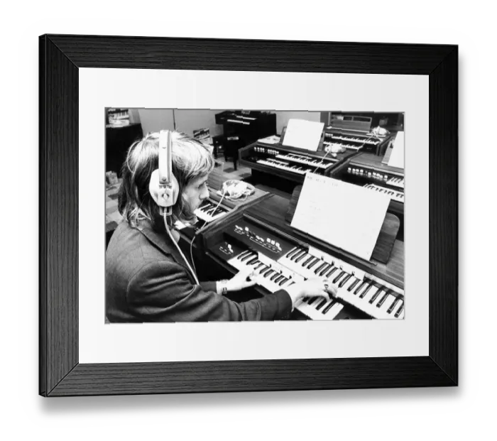 Framed Print : Mr. Barry Cartledge, a salesman at the City Music Stores