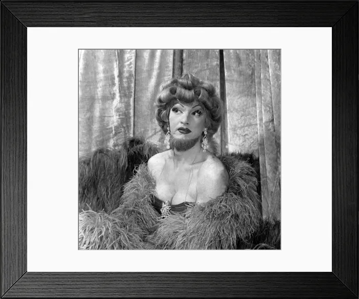 Framed Print : Brenda Beatty bearded lady pictured in July 1963 Framed Print : Brenda Beatty bearded lady pictured in July 1963