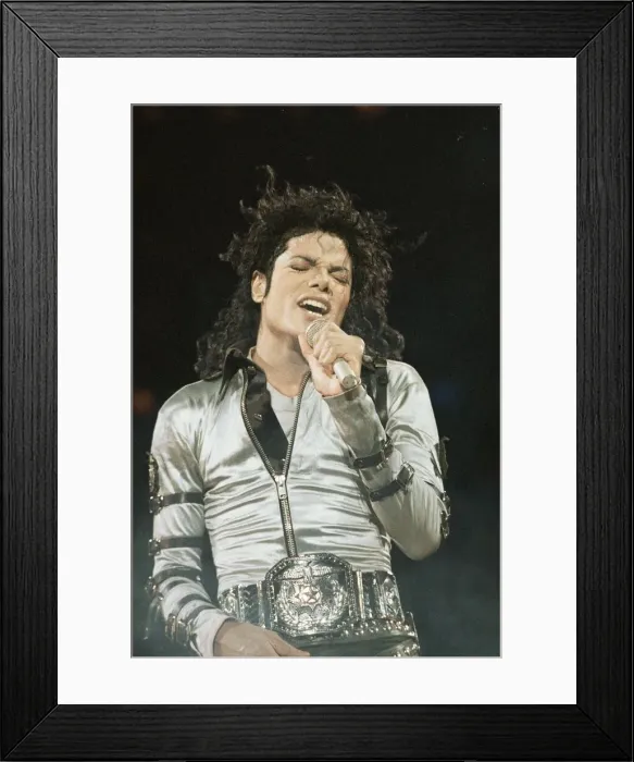 Framed Print : Michael Jackson performing on stage in concert at the Milton Keynes Bowl 10th September
