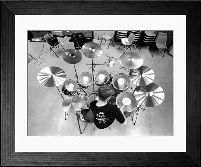 Framed Print : Anthony Devlin is shown some of the tricks of the trade at a rock schol in August 1988 Framed Print : Anthony Devlin is shown some of the tricks of the trade at a rock schol in August 1988