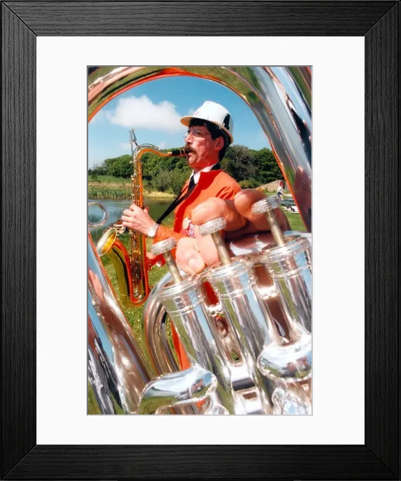 Framed Print : Bandsman Einar Torsvik from Norway with Pegswood Brass Band on June 1, 1997 Framed Print : Bandsman Einar Torsvik from Norway with Pegswood Brass Band on June 1, 1997
