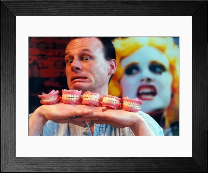 Framed Print : False teeth which will be used in the Threepenny Operat at Newcastle Play House on March Framed Print : False teeth which will be used in the Threepenny Operat at Newcastle Play House on March