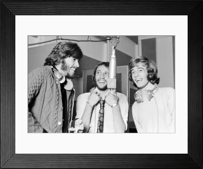 Framed Print : The Gibb Brothers a. k. a. The Bee Gees, newly reunited & back in the recording studio Framed Print : The Gibb Brothers a. k. a. The Bee Gees, newly reunited & back in the recording studio