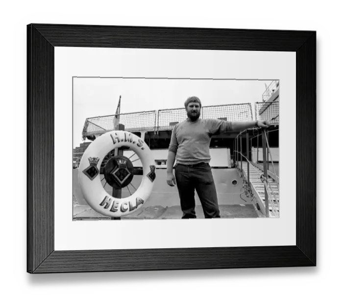 Framed Print : A member of the crew of survey vessel HMS Hecla. 06 / 10 / 80 Framed Print : A member of the crew of survey vessel HMS Hecla. 06 / 10 / 80