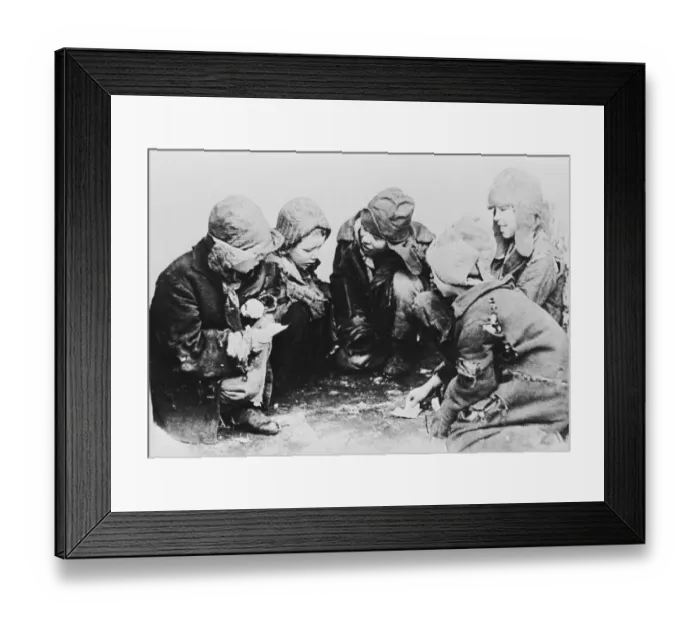 Framed Print : Russian Revolution. Orphans. October 1917