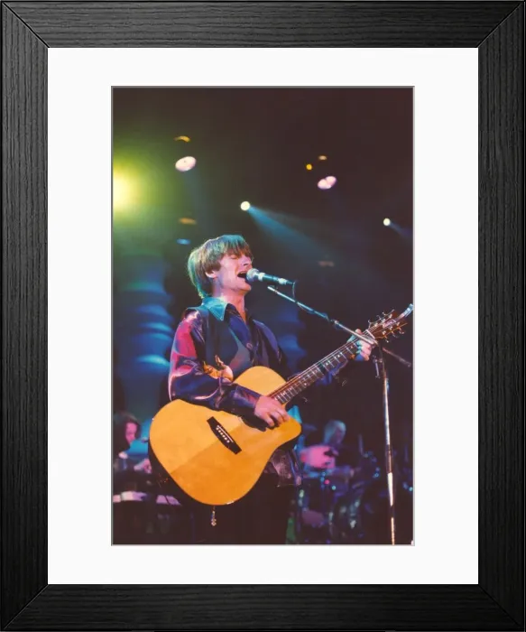 Framed Print : Rock group Crowded House perform in concert at Whitley Bay Ice Rink 29 May 1994 - singer