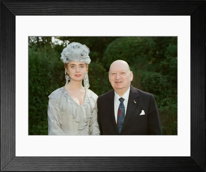 Framed Print : Media Mogul Lew Grade with actress Lysette Anthony in Monte Carlo