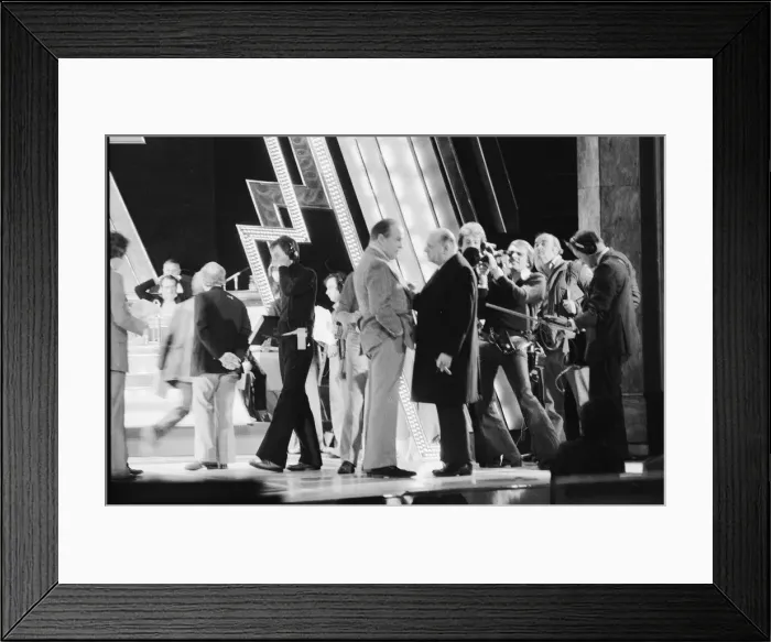 Framed Print : Media mogul Lew Grade chatting with stars at the Royal Gala performance rehearsals Framed Print : Media mogul Lew Grade chatting with stars at the Royal Gala performance rehearsals