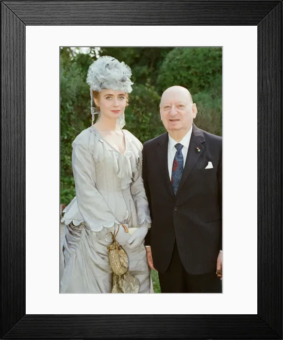 Framed Print : Media Mogul Lew Grade with actress Lysette Anthony in Monte Carlo