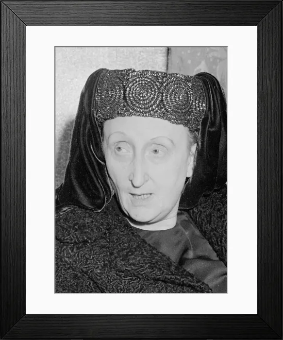 Framed Print : British Poet Dame Edith Louisa Sitwell seen here at a press reception given in her honour Framed Print : British Poet Dame Edith Louisa Sitwell seen here at a press reception given in her honour