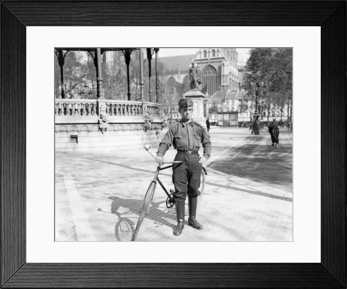 Framed Print : Belgian Boy Scouts carried messages which were too private to trust to telegrams or Framed Print : Belgian Boy Scouts carried messages which were too private to trust to telegrams or