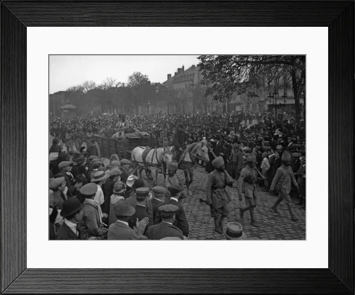 Framed Print : School children seen here following the soldiers of the 3rd Lahore Indian Division Framed Print : School children seen here following the soldiers of the 3rd Lahore Indian Division