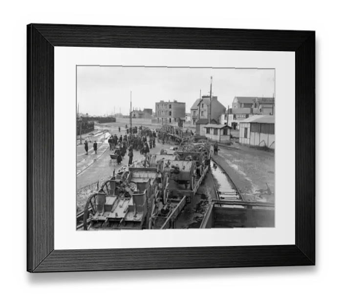Framed Print : World War One; Outbreak September 1914 Truckloads of German artillery captured by Framed Print : World War One; Outbreak September 1914 Truckloads of German artillery captured by