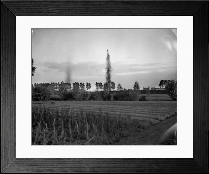 Framed Print : German shells bursting in the great reservoirs at Waelhem close to Antwerp Framed Print : German shells bursting in the great reservoirs at Waelhem close to Antwerp