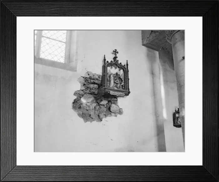 Framed Print : The village of Villers aux Venta destroyed by the Germans during the fighting