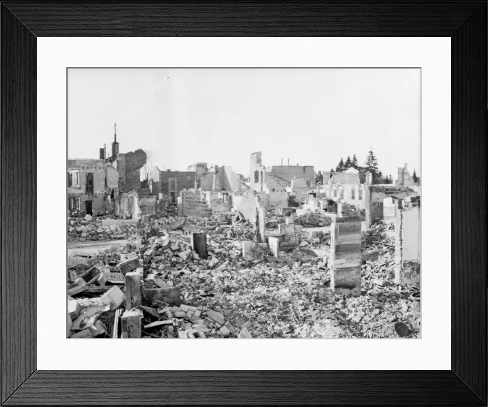 Framed Print : The town of Revigny destroyed by the Germans during the fighting on the Eastern flank of Framed Print : The town of Revigny destroyed by the Germans during the fighting on the Eastern flank of