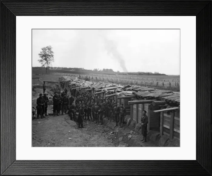 Framed Print : Earthwork defences and bomb proof shelters built by the Belgians