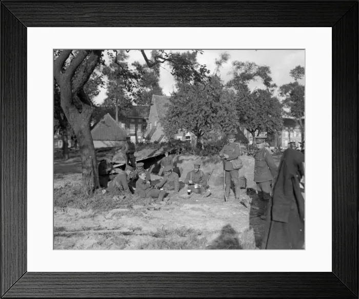 Framed Print : British Royal Marines seen here enjoying a rest and a smoke in their bomb-proof shelter Framed Print : British Royal Marines seen here enjoying a rest and a smoke in their bomb-proof shelter