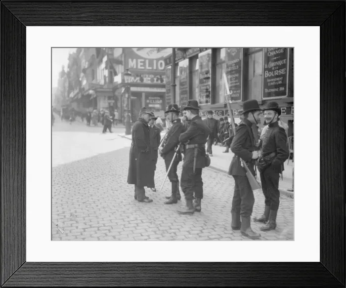 Framed Print : Members of the Belgian Civil Guard seen here on patrol in the streets of Brussels Framed Print : Members of the Belgian Civil Guard seen here on patrol in the streets of Brussels
