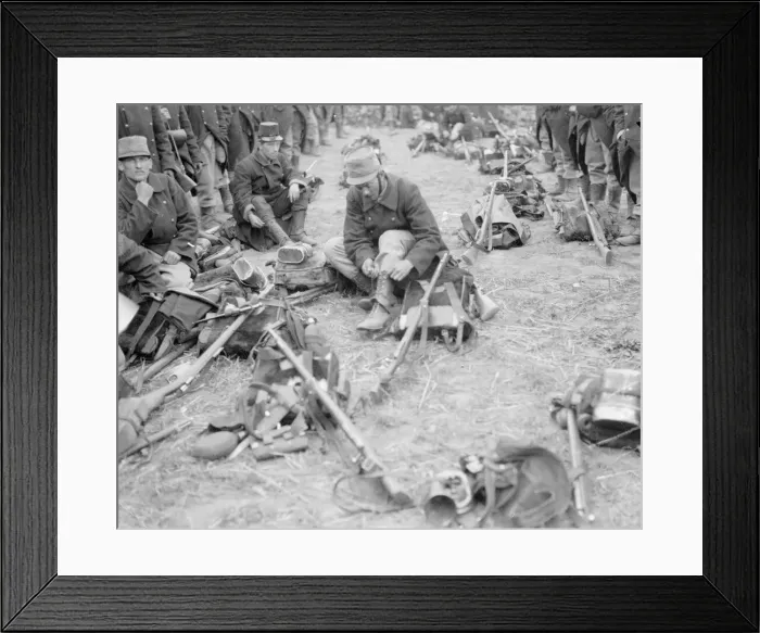 Framed Print : August 12 1914 near Haelen a patrol of the Belgian 4th infantry brigade resting in a