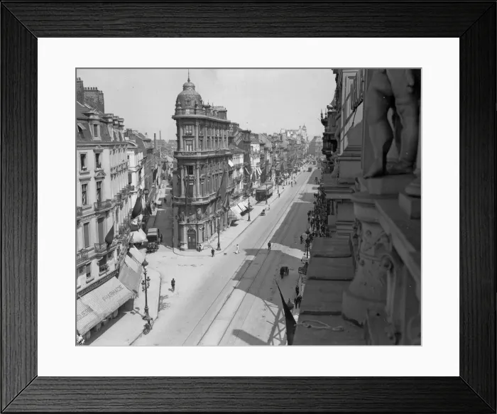 Framed Print : Black flags seen flying from all most every building in Brussels believe to be flown Framed Print : Black flags seen flying from all most every building in Brussels believe to be flown