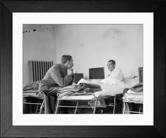 Framed Print : Professer Panes the representitive of the British Foreign Office seen here in hospital in Framed Print : Professer Panes the representitive of the British Foreign Office seen here in hospital in
