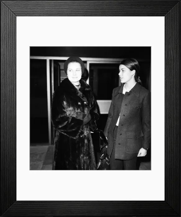 Framed Print : Princess Grace of Monaco and her daughter Princess Caroline arrived at Heathrow Airport Framed Print : Princess Grace of Monaco and her daughter Princess Caroline arrived at Heathrow Airport