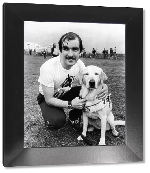 The Great North Run 27 June 1982 - Blind athlete Paul Hann is re-united with his dog Whig
