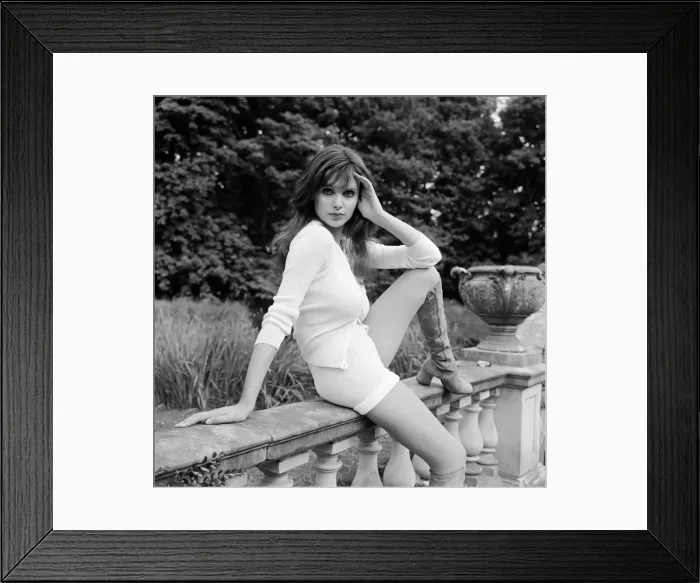 Framed Print : Actress and former model Madeline Smith pictured during a break in filming Framed Print : Actress and former model Madeline Smith pictured during a break in filming