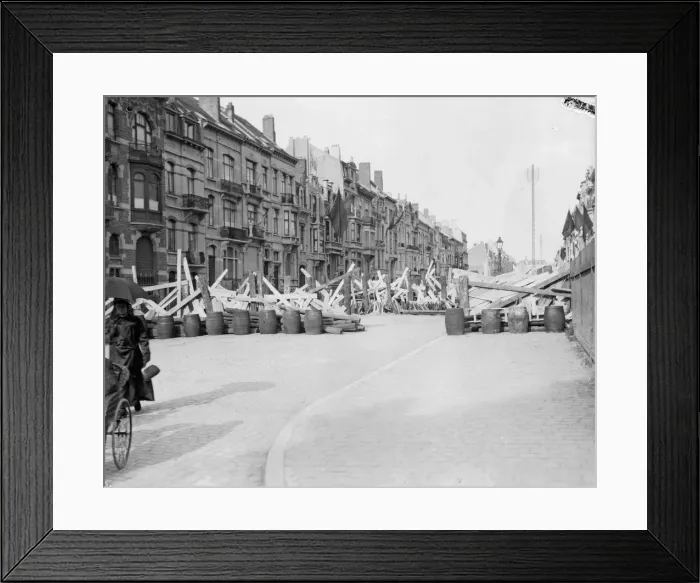 Framed Print : Barricades across the roads leading into Brussels Circa August 1914 *** Local Framed Print : Barricades across the roads leading into Brussels Circa August 1914 *** Local