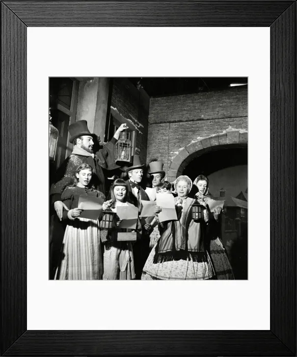 Framed Print : Dress rehearsal of ITV Merry Christmas, a musical version of Dickens Christmas Carol