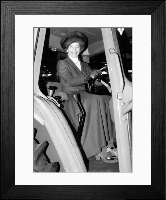 Framed Print : Princess Michael of Kent sits on tractor at Smithfield Show December 1984 Framed Print : Princess Michael of Kent sits on tractor at Smithfield Show December 1984
