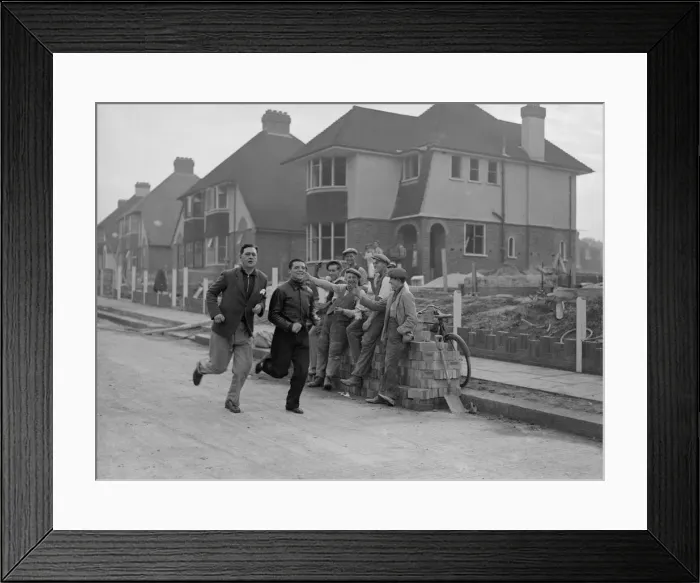 Framed Print : Jack The Kid Berg in training Boxer Running along the road Framed Print : Jack The Kid Berg in training Boxer Running along the road