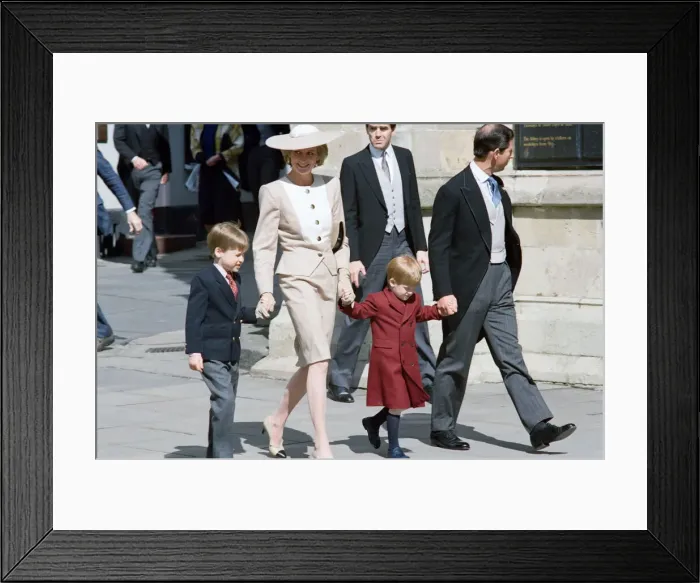 Framed Print : Prince Charles, the Prince of Wales with Princess Diana and their sons Prince William Framed Print : Prince Charles, the Prince of Wales with Princess Diana and their sons Prince William