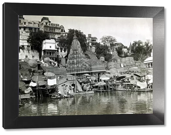 Temples on the River Ganges at Banares (now known as Varanasi), India August 1911