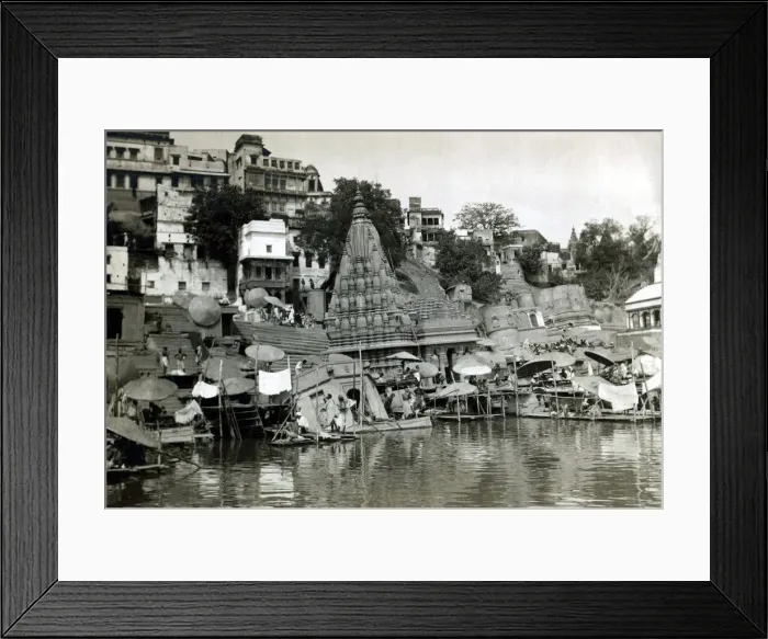 Framed Print : Temples on the River Ganges at Banares (now known as Varanasi), India August 1911 Framed Print : Temples on the River Ganges at Banares (now known as Varanasi), India August 1911