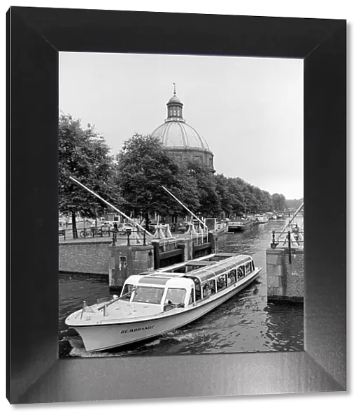 Canal scene in Amsterdam, Holland December 1967