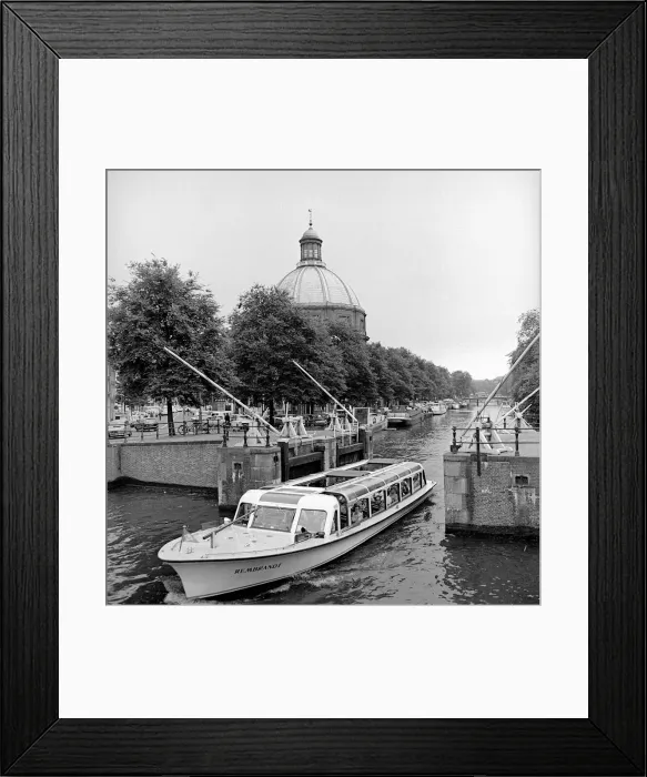 Framed Print : Canal scene in Amsterdam, Holland December 1967