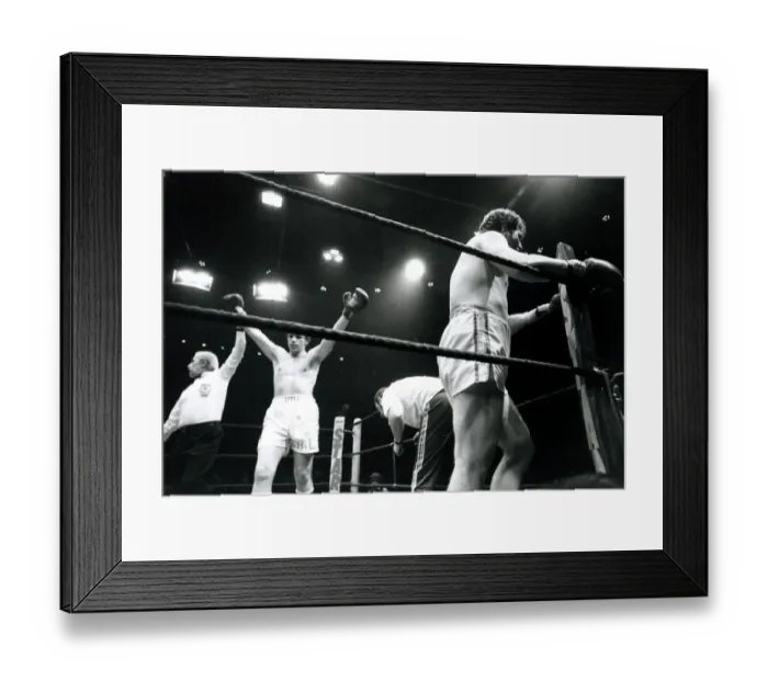 Framed Print : John L Gardner, Boxer, wins the European heavywieght title against Belgium Framed Print : John L Gardner, Boxer, wins the European heavywieght title against Belgium
