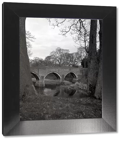 A bridge across the River Avon near Hamilton Lanarkshire Scotland Circa 1950