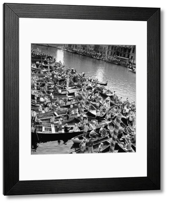 Framed Print : Annual historic Regatta on the Grand Canal in Venice, Italy Audience in boats Framed Print : Annual historic Regatta on the Grand Canal in Venice, Italy Audience in boats