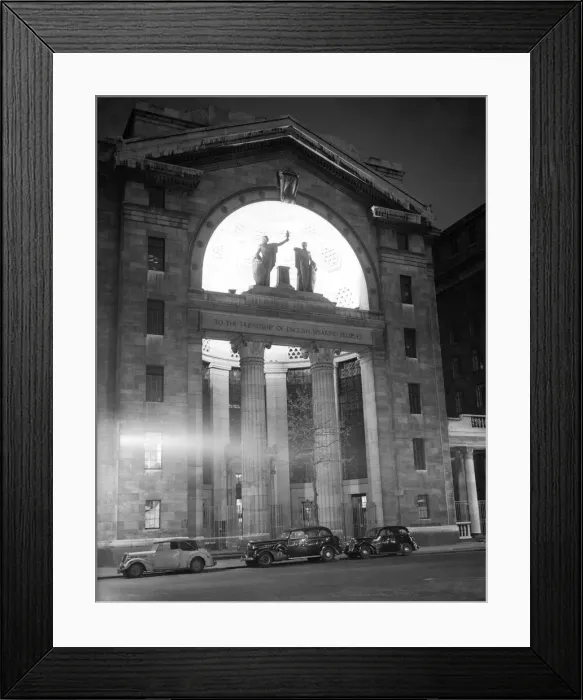 Framed Print : London by night Front of Bush House home of BBC World Service 1951 Framed Print : London by night Front of Bush House home of BBC World Service 1951