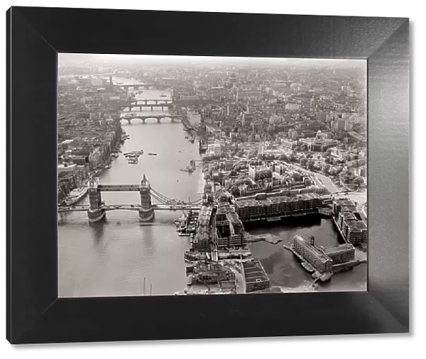 Aerial view of London August 1958 An aerial view of Tower Bridge