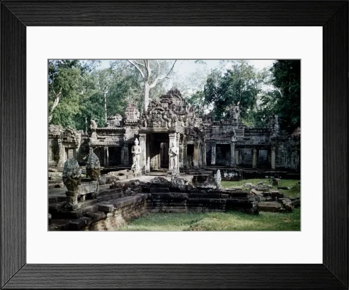 Framed Print : Temple of Prah Khan near Angkor Wat in Kampuchea Cambodia temples ruins