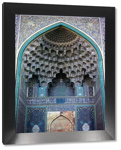 Interior decorative mosaic tiling in the Masjid-I-Shan mosque in Isfahan, Iran